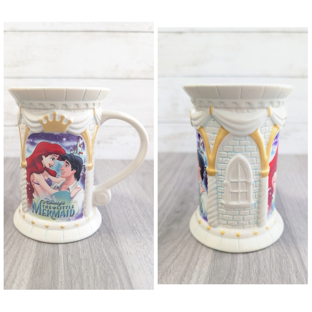 Disney Store Little Mermaid Ariel & Prince Eric Ceramic Mug Tea Cup